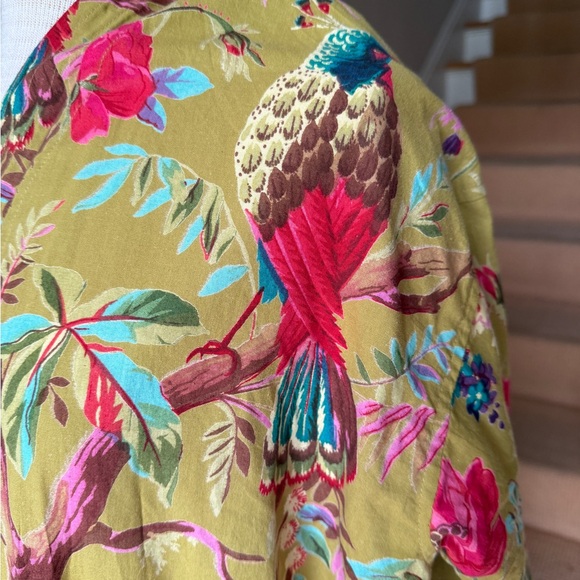 Exotic bird and floral print Women's Robe - Multicolor - Picture 2 of 9